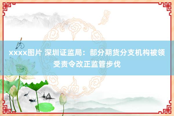 xxxx图片 深圳证监局：部分期货分支机构被领受责令改正监管步伐