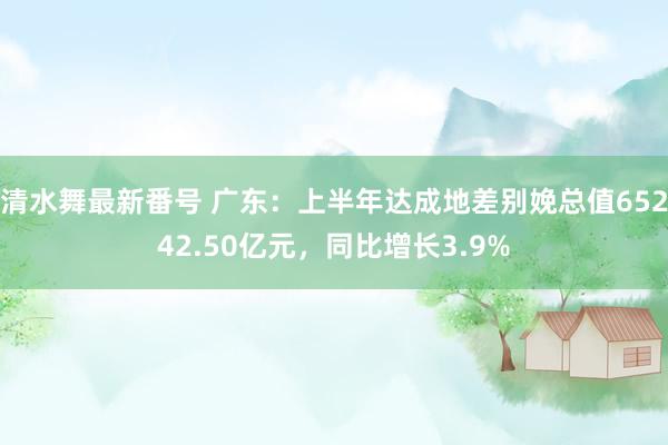 清水舞最新番号 广东：上半年达成地差别娩总值65242.50亿元，同比增长3.9%