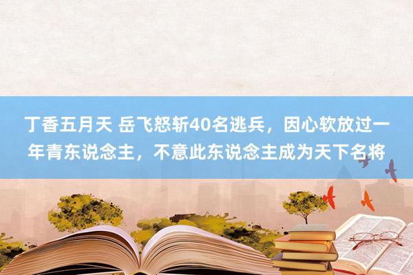 丁香五月天 岳飞怒斩40名逃兵，因心软放过一年青东说念主，不意此东说念主成为天下名将