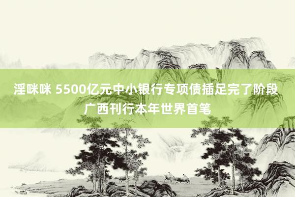 淫咪咪 5500亿元中小银行专项债插足完了阶段 广西刊行本年世界首笔