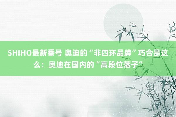 SHIHO最新番号 奥迪的“非四环品牌”巧合是这么：奥迪在国内的“高段位落子”