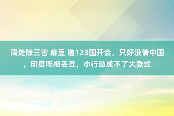 周处除三害 麻豆 邀123国开会，只好没请中国，印度吃相丢丑，小行动成不了大款式