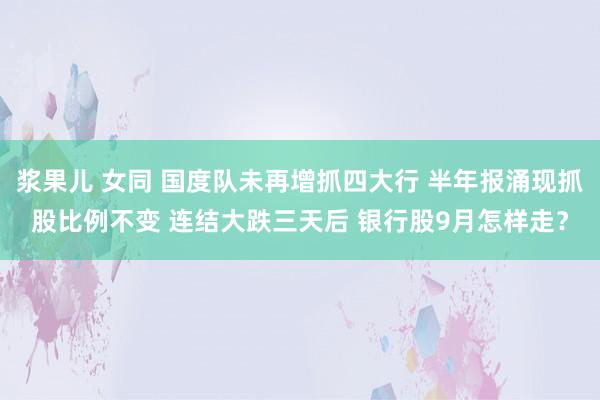 浆果儿 女同 国度队未再增抓四大行 半年报涌现抓股比例不变 连结大跌三天后 银行股9月怎样走？